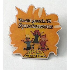 Vintage Odyssey of the Mind Kids 1998 OM World Finals Spontaneous Lapel Pin
